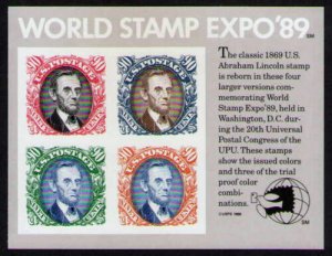 USA Sc#2433 90c World Stamp EXPO '89 Washington, DC 1989 Souvenir Sheet MNH