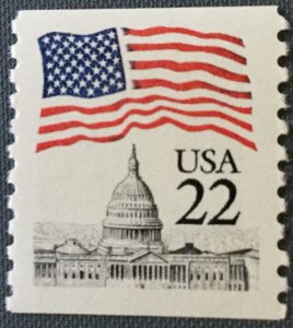 US #2115a MNH Coil Single Flag Over Capitol SCV $.40 L3