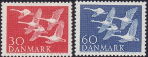 Denmark - 1956 - Scott #361-362 - mint - Birds Whooper Swans