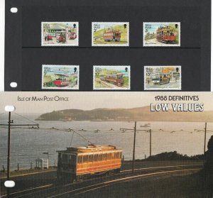 Isle of Man P.Office 1988 Definitives Low Values Railway Stamps Booklet Rf 28553