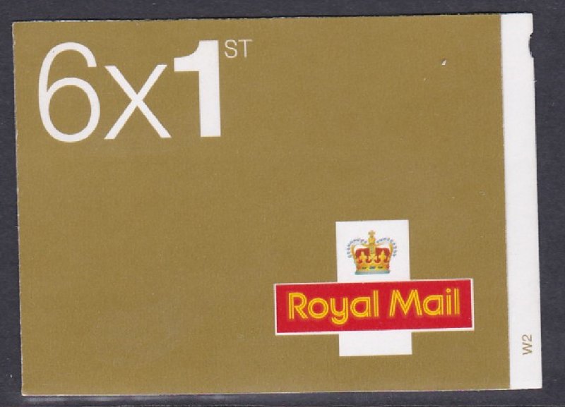 MB4 2002 6 x 1st class stamps barcode booklet Self Adhesive Cylinder W2 Great Britain