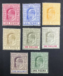 MOMEN: BAHAMAS SG #62-70 1902-07 MINT OG H £460 LOT #61884