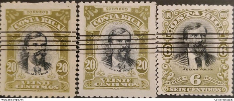 O) 1903 COSTA RICA, JULIAN VOLIO, JULIAN VOLIO, 25 centimos gray, lilac brown, L