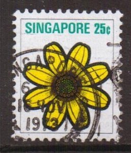 Singapore   #194   used   1973  stylized flowers and fruit  25c