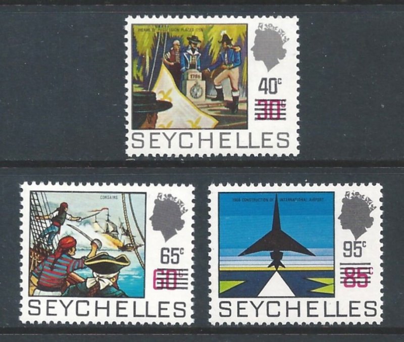 Seychelles #294-6 NH Surcharged Defins