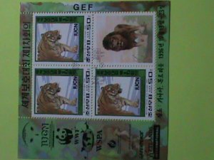 KOREA STAMP 1996 SC#3580 WORLD WILD LIVE FUND-WWF-TIGER CTO-MNH S/S SHEET