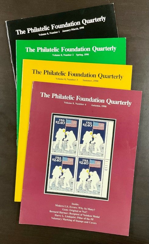 The Philatelic Foundation Quarterly 4 Issues Jan-March 1990 through Autumn 1990 