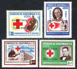 Guatemala C287-C290, MNH. Red Cross. Overprinted, 1964