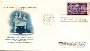 Scott 959 - 3 Cents Women's Rights - Fulton FDC - Typed Address - Planty 959-22