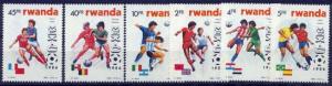 WD03-25-19-Rwanda - 1986 World Cup Football - 6 Stamp  Set #1256-61 - 18A-055