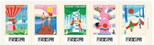 Finland 2026 St Valentine (friends) Day Set of 5 stamps in strip MNH