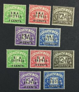 MOMEN: ERITREA SG #ED1-ED10 1948-50 MINT OG H £160 LOT #226453-5442