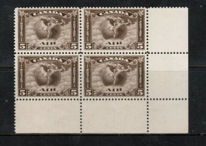 Canada #C2 Very Fine Never Hinged Lower Left Corner Block