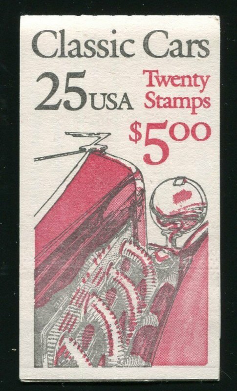 BK164 2381 - 2385 Classic Cars Stamp Booklet of 20 25¢ Stamps