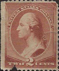 # 210 Red Brown Mint No Gum Fault George Washington