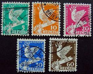 Switzerland, Scott 210-214, Used Set