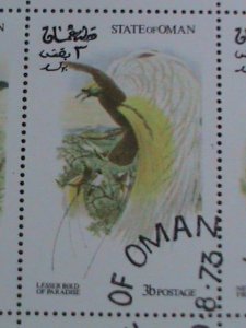 ​OMAN-1973 WORLD FAMOUS LOVELY COLORFUL BIRDS CTO SHEET- VERY FINE