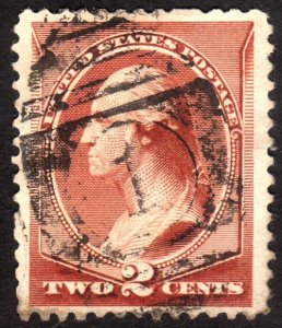 1883, US 2c, Washington, Used, Well centered, Sc 210