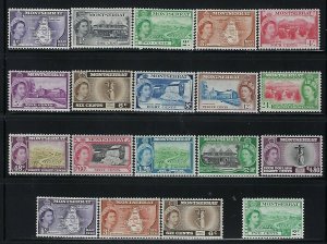 MONTSERRAT SCOTT #128-142/146-48/156 1953-64 QEII PICTORIALS- MINT XLIGHT HINGED