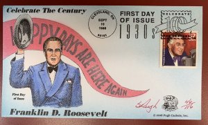 U.S., Scott #3185a, Franklin D. Roosevelt F.D.C., S. Pugh Cachet, #46 of 116