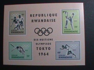 RWANDA-1964-SC#83a SUMMER OLYMPIC GAMES TOKYO'64-MNH S/S SHEET VERY FINE