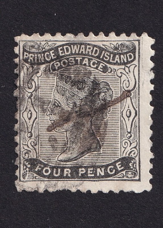 Prince Edward Island, Scott 9, Used, Perf#'s written on rear (11 1/2x11)...