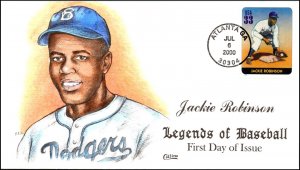 Scott 3408a 33 Cents Baseball Legends - Jackie Robinson Collins Hand Painted FDC