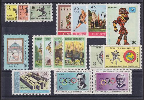 Turkey Sc 1729-1743a MNH. 1967 issues, 7 cplt sets VF