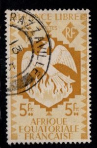 French Equatorial Africa Scott 153 Used stamp from 1941 Phoenix Rising set