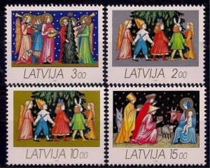 Latvia 1992 MNH Stamps Scott 336-339 Christmas Music