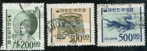 Korea SC# 373, 374, 374A Cultural Art and Artifacts Used