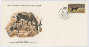 South Africa 467 1976 Bontebok Antelope. Animals. Fauna. U/A World Wildlife Fund FDC.