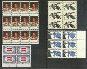 UNITED STATES (198) Blocks/Plate Blocks/Strips Stamps ALL Never Hinged FV=$67+