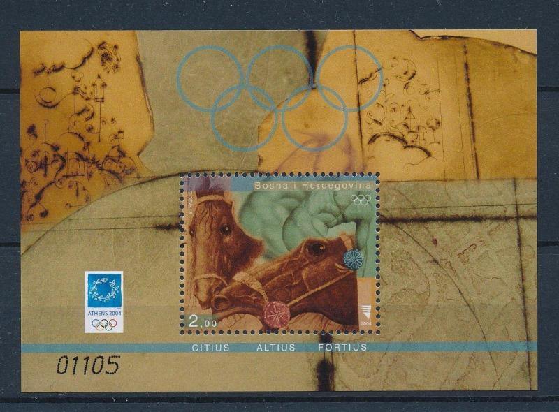 [30121] Bosnia Herzegovina 2004 Olympic Games Athens Horses Equestrian MNH Sheet