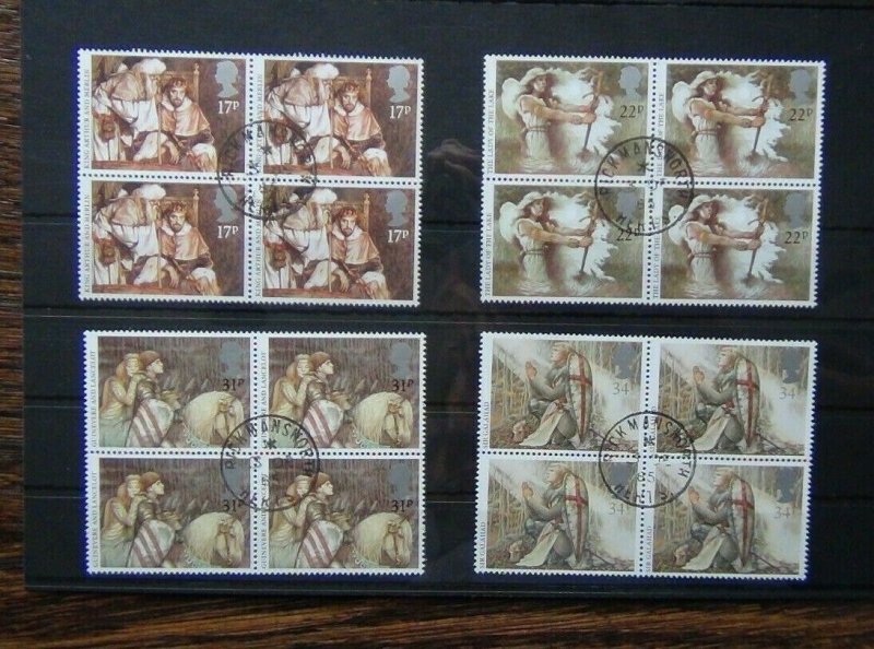 Great Britain 1985 Arthurian Legends set in block x 4 Used