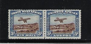 SOUTH WEST AFRICA SCOTT#C5 -1931 AIR MAIL OVERPRINT 3P (BLUE/BROWN) MINT LH