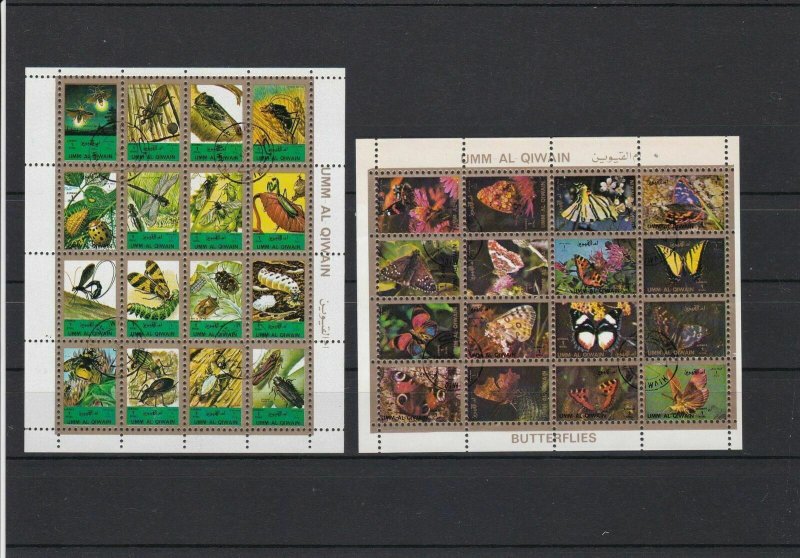 Umm Al Qiwain Insects & Butterflies Stamps Sheets Ref 24857