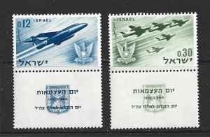 ISRAEL - 1962 MEMORIAL DAY WITH SHORT TABS - SCOTT 222 TO 223 - MNH