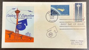 1196 Boeing Employees Stamp Club cachet Seattle’s World Fair FDC 1962