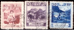 Liechtenstein 1930 SC# 94,96,99 Used E48