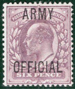 GB KEVII Official Stamp SG.O50 6d *ARMY OFFICIAL* Mint VLMM Cat £175+ PIRED29