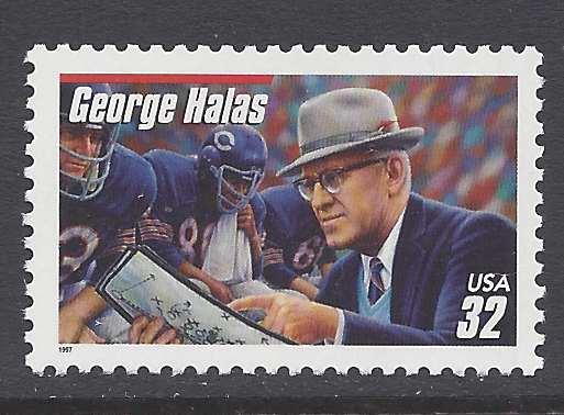 3150 Catalog # George Halas 32 cent Single Stamp Chicago Bears NFL