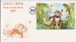 Jersey  1998 Year of the Tiger Miniature Sheet  on FDC