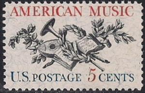 #1252 5 cents American Music Stamp Mint OG NH VF