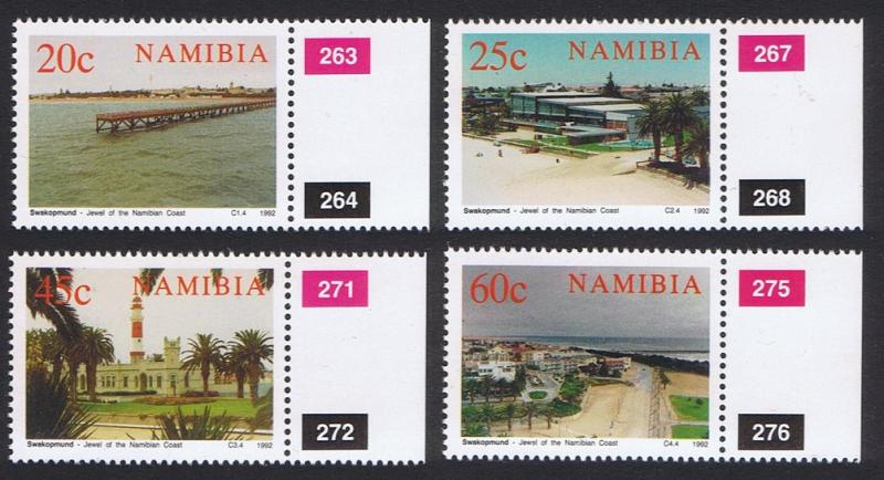 Namibia Centenary of Swakopmund 4v with margins with Control Numbers SG#592/95