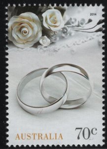 Australia 2014 MNH Sc 4081 70c Silver wedding bands