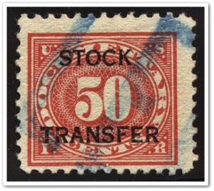 RD9 50¢ Stock Transfer Stamp (1918-22) Used