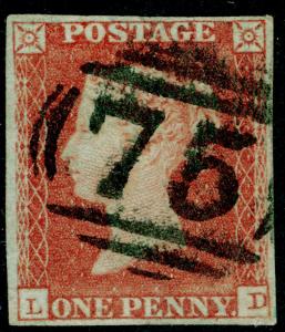 SG8, 1d red-brown, USED. 4 MARGINS. LD