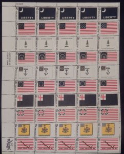 US #1345-54 6c Historic Flags, F-VF NH or better,  FULL SHEET, post office fr...