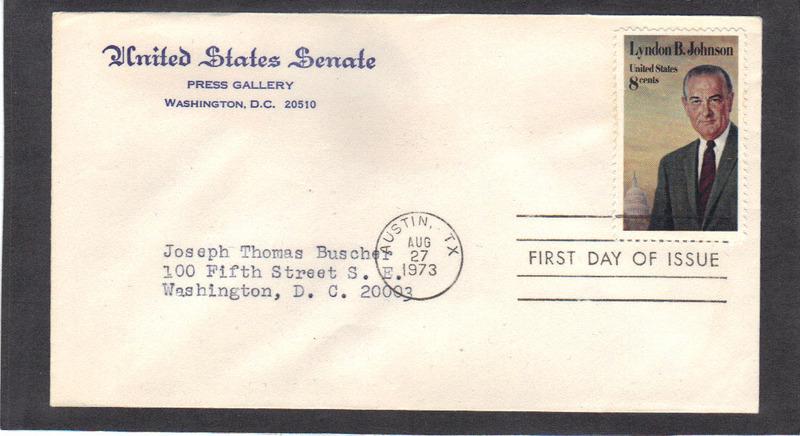 Senate 1503 8c Johnson FDC (No Cachet-Typed/A) CV39782